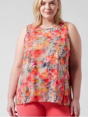 084 ATHLETA Women's Refined Zephyr Spring Bloom Sleeveless Top - Multicolour, XL